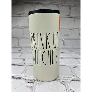NEW Rae Dunn Halloween “Drink Up Witches” White Insulated Slim Can Cooler